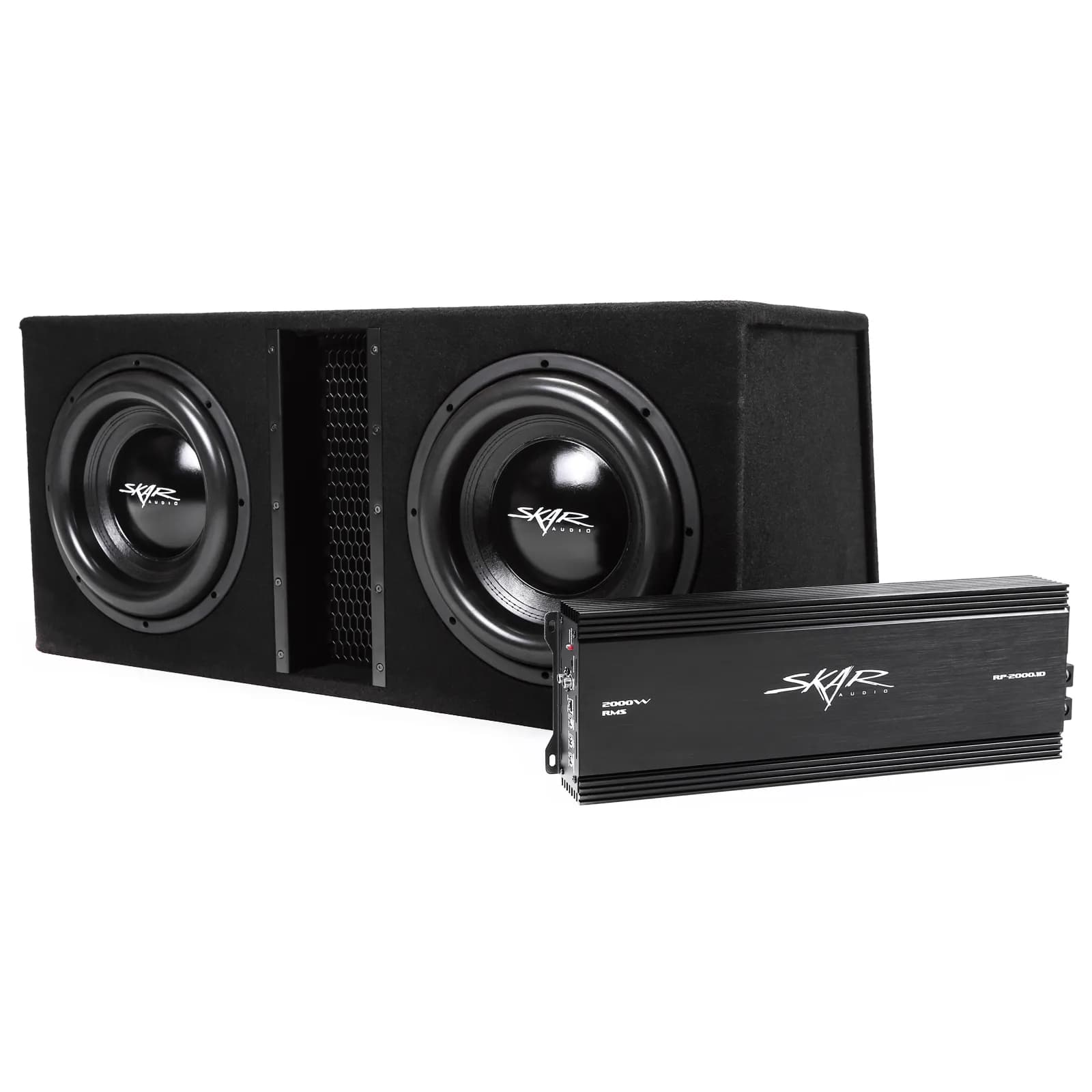 Featured Product Photo 1 for Dual 12" 5,000 Watt EVL Series Complete Subwoofer Package with Vented Enclosure and Amplifier