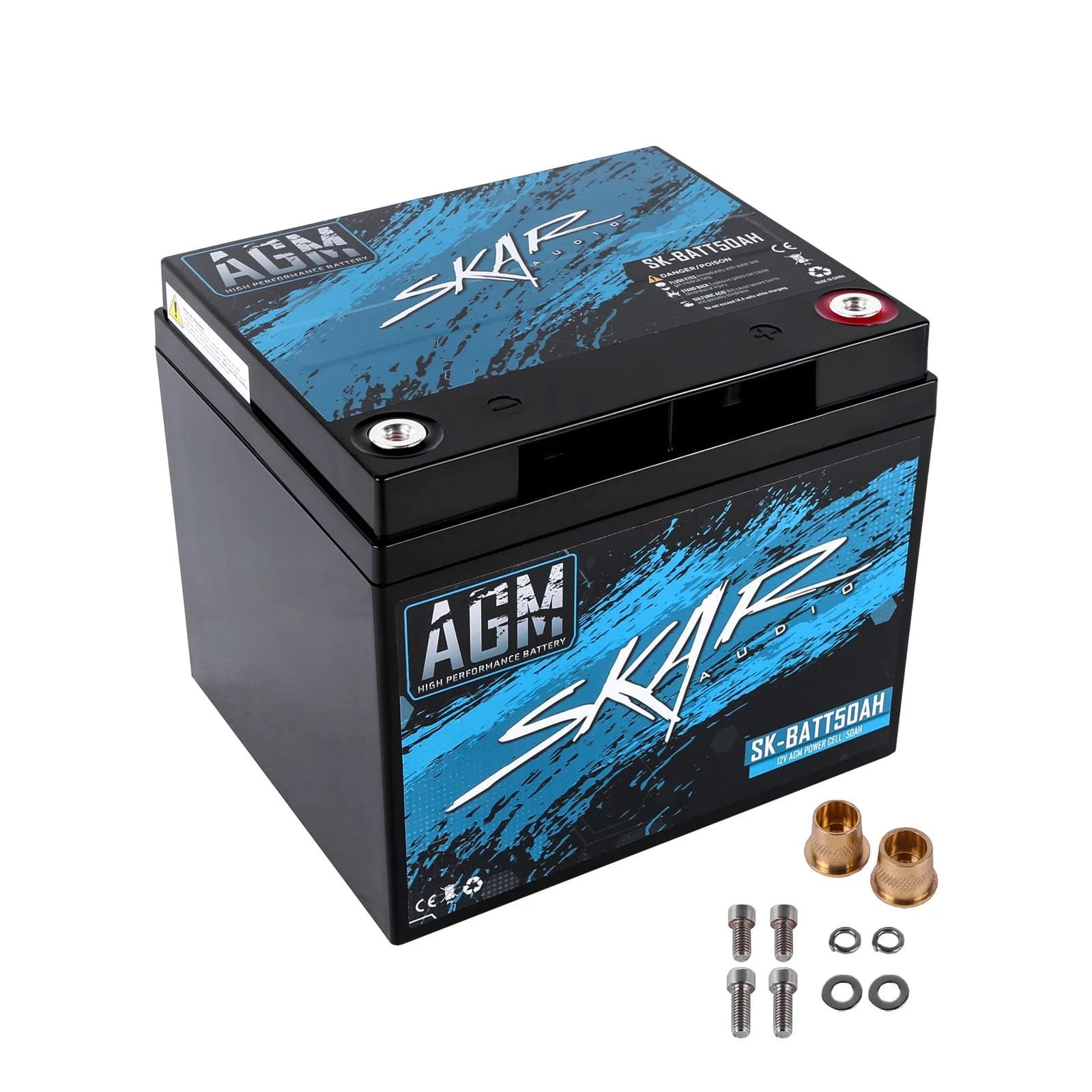Featured Product Photo 1 for SK-BATT50AH | 12V AGM 750 Amp 50Ah High Performance Car Audio Battery with Terminals