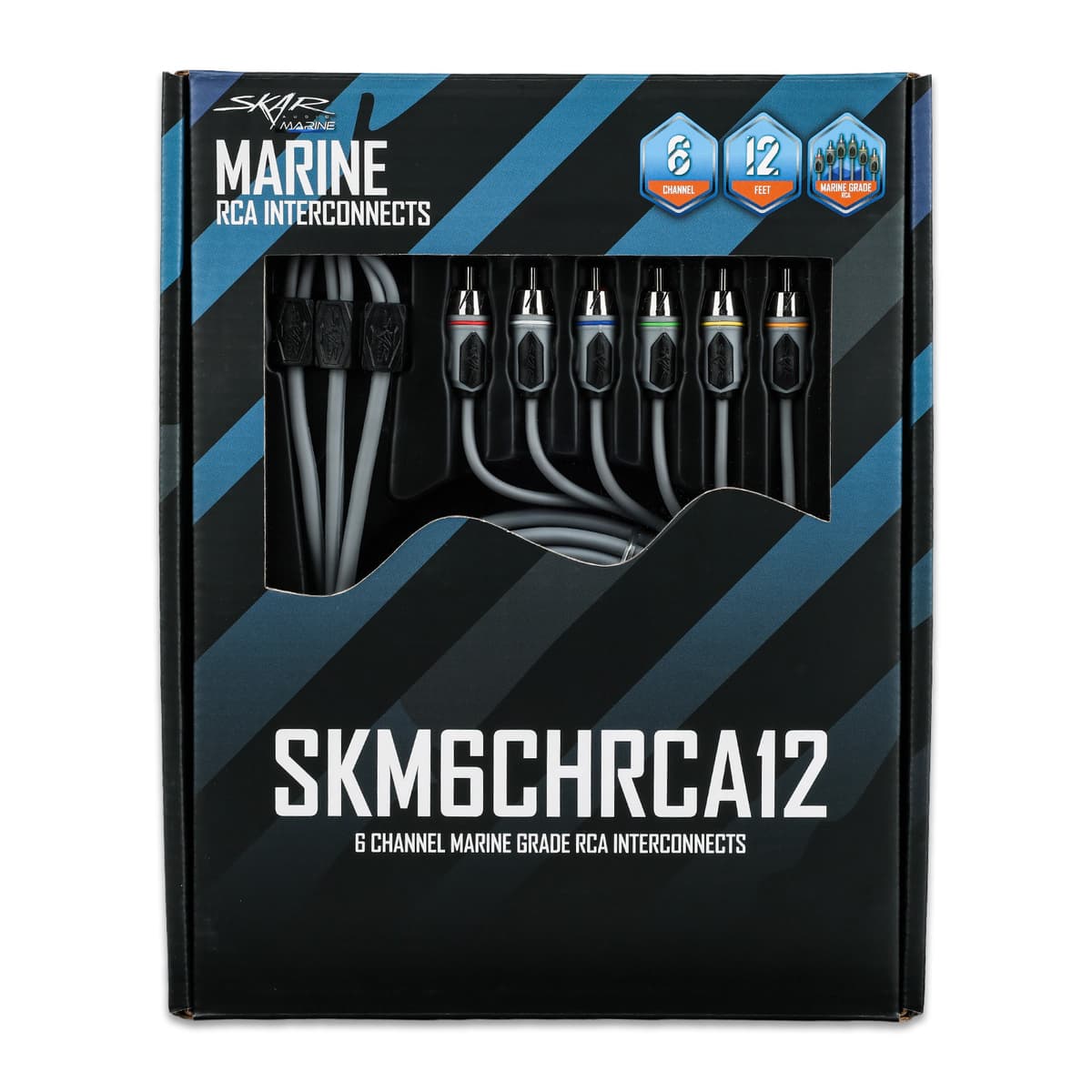 Featured Product Photo 6 for SKM6CHRCA12 | 12 Ft 6-Channel Marine Grade RCA Interconnect Cable