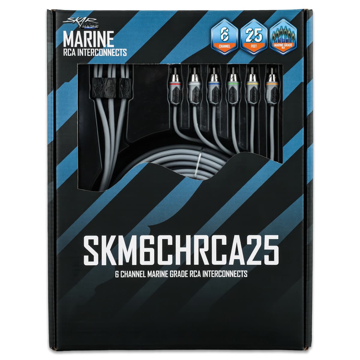 Featured Product Photo 6 for SKM6CHRCA25 | 25 Ft 6-Channel Marine Grade RCA Interconnect Cable