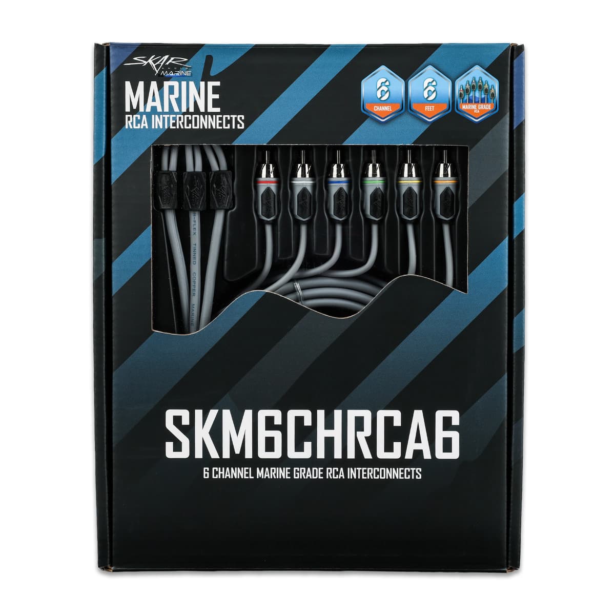 Featured Product Photo 6 for SKM6CHRCA6 | 6 Ft 6-Channel Marine Grade RCA Interconnect Cable