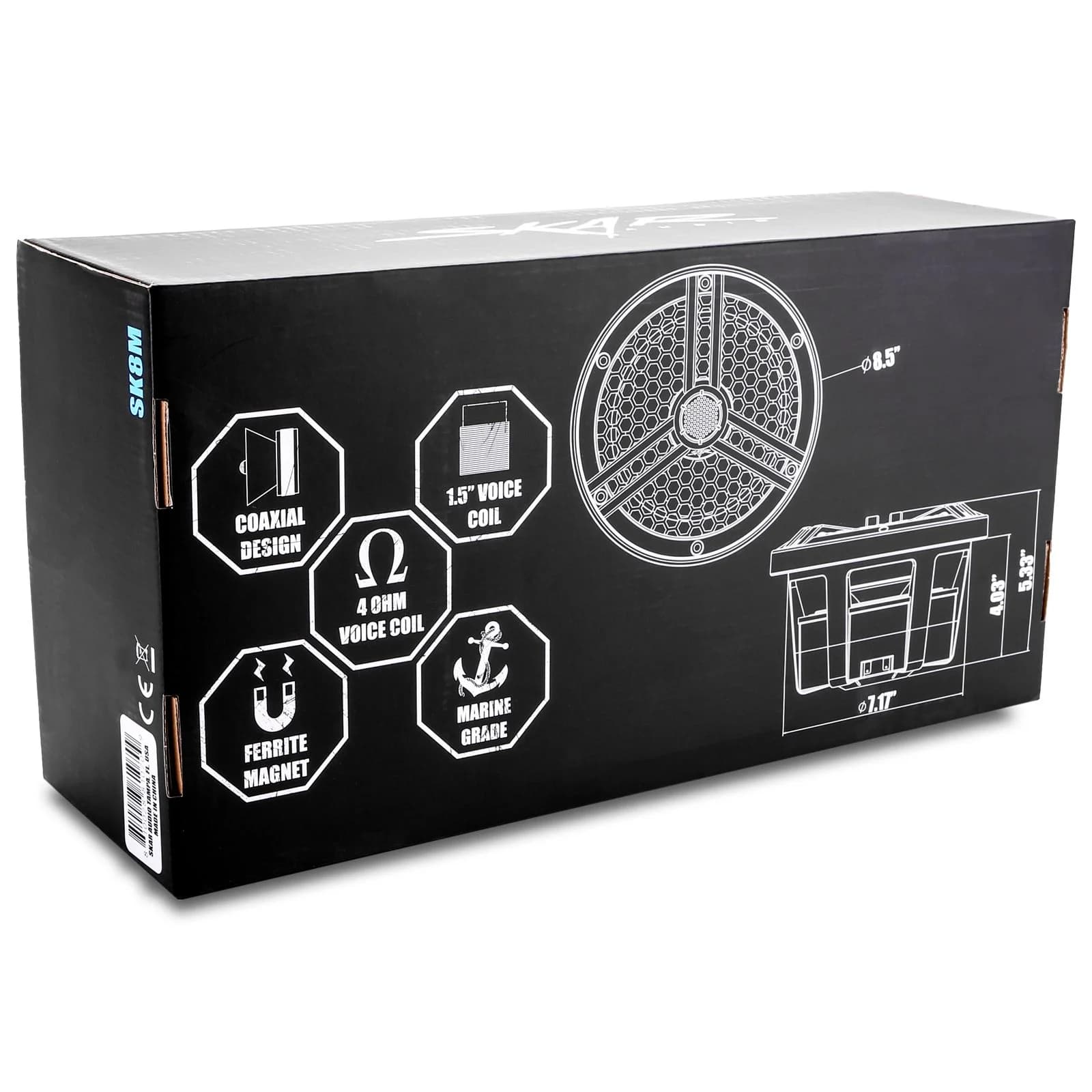 Featured Product Photo 7 for SK8M | Marine 8" Full Range 2-Way 500 Watt Speakers - White (Pair)