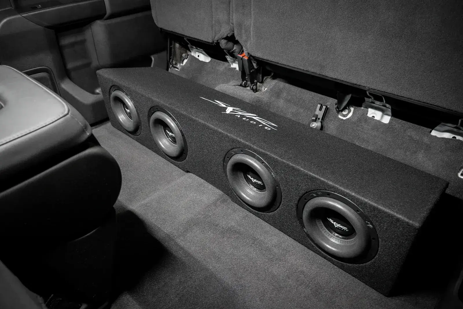 Skar Audio VS-4X8GM-2019-UP-CREWCAB-V enclosure installation example — view 3