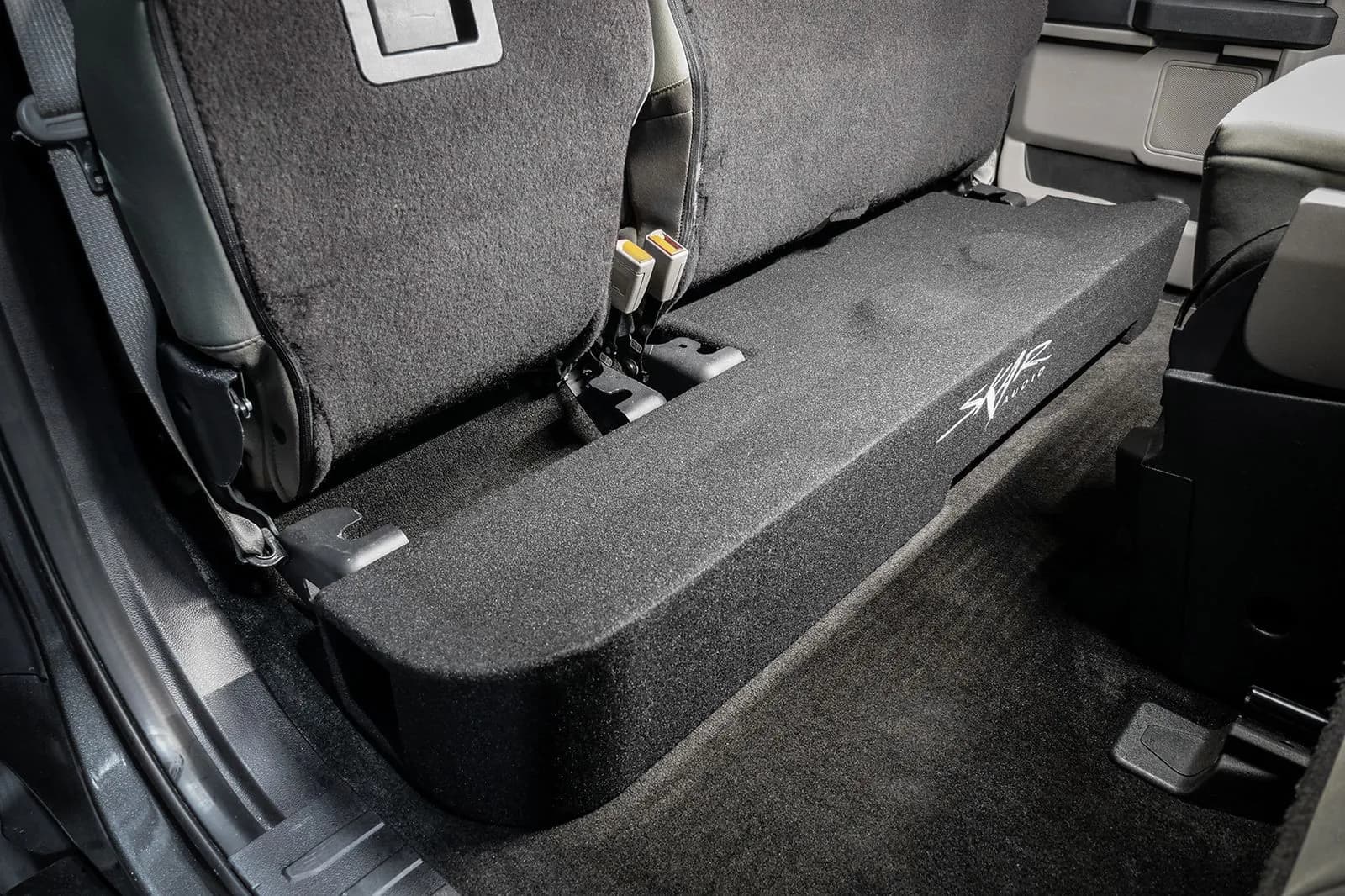Skar Audio L-VD-VS-2X10FORD-2015-UP-SUPERCAB-V enclosure installation example — view 3